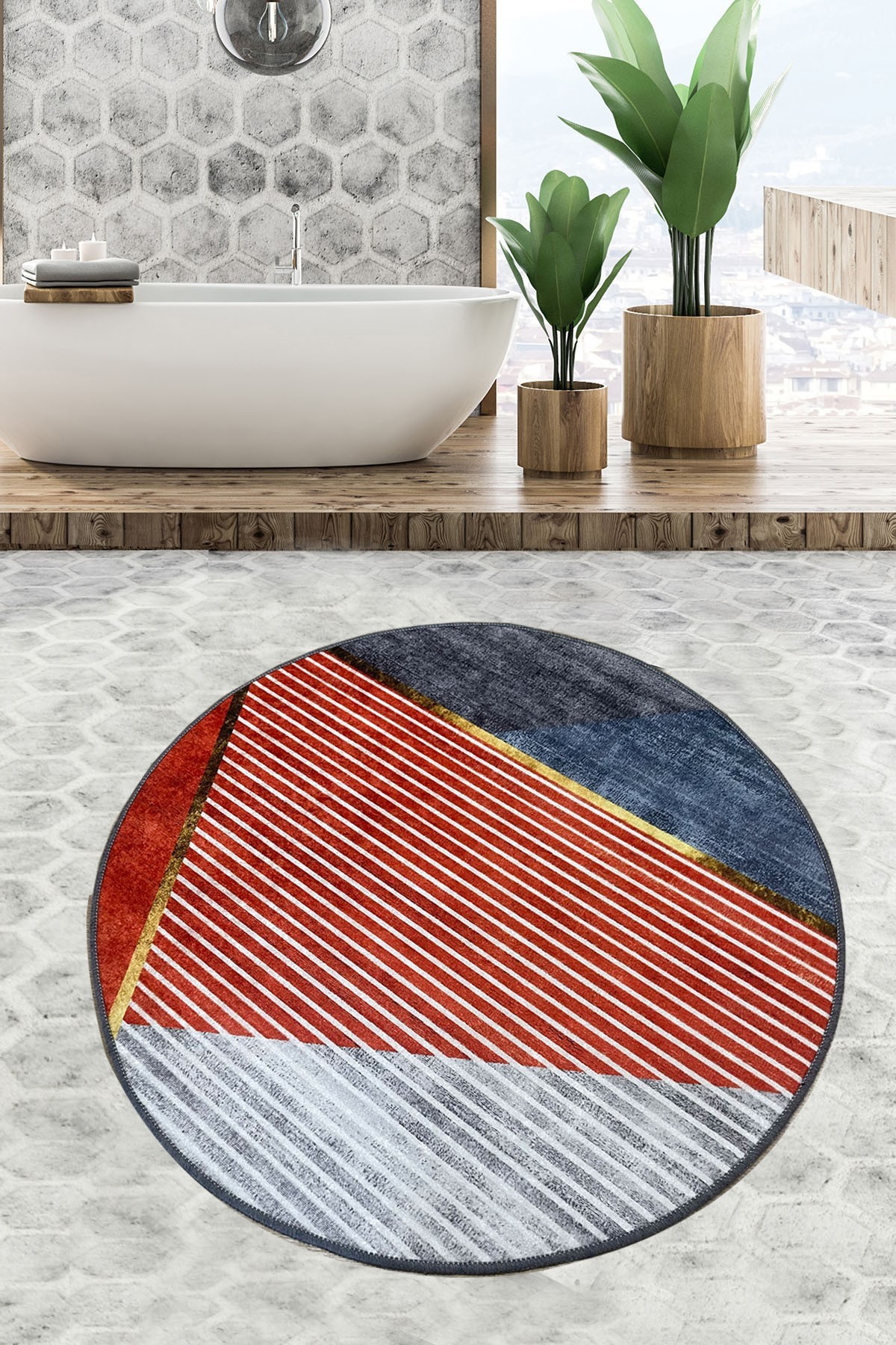 L'essentiel Maison Prostirka za kupatilo 100x100cm Šarena