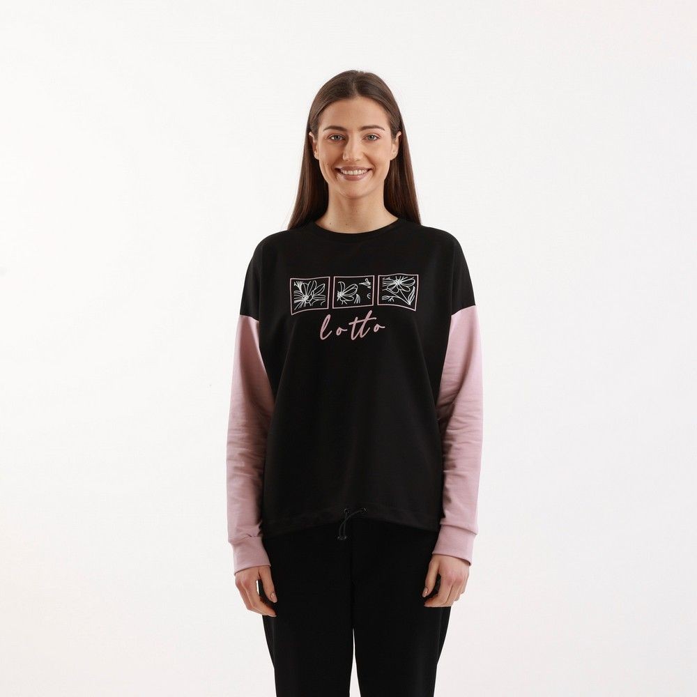 Lotto Ženski duks Fiore cb crewneck, Crni