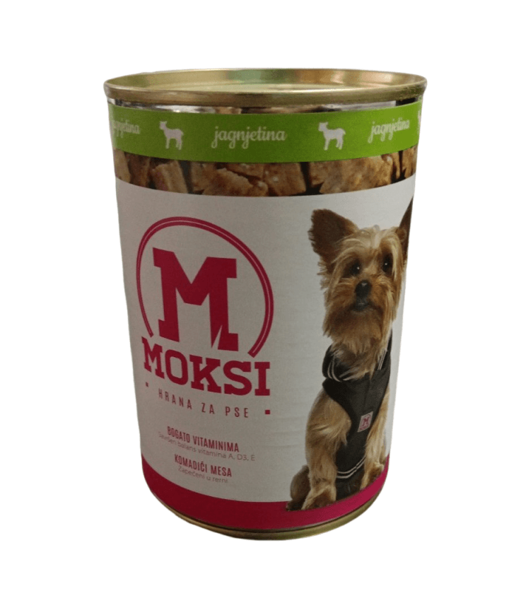 Moksi Vlažna hrana za pse, Jagnjetina, 415g