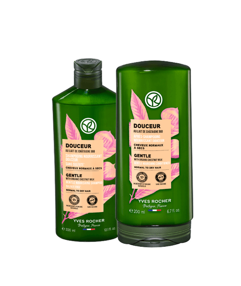 Yves Rocher Ženski kozmetički set, Sa kestenovim mlekom, Šampon i regenerator