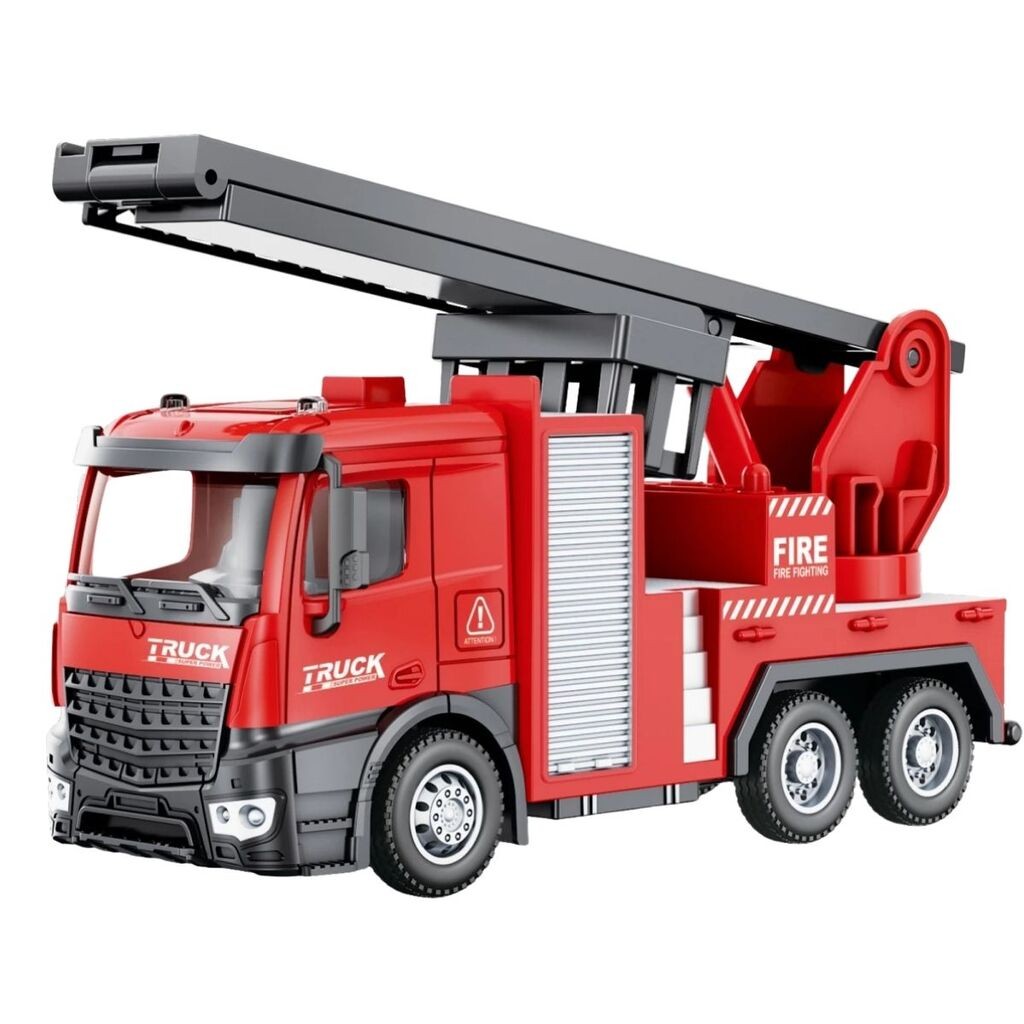 Dečiji Kamion vatrogasac sa merdevinama 1:32, Metalni, Crveni