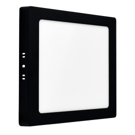 LED Panel, 18W, 6500K, Nadgradni, Kvadratni, Crni