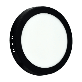 LED Panel, 18W, 6500K, Nadgradni, Okrugli, Crni