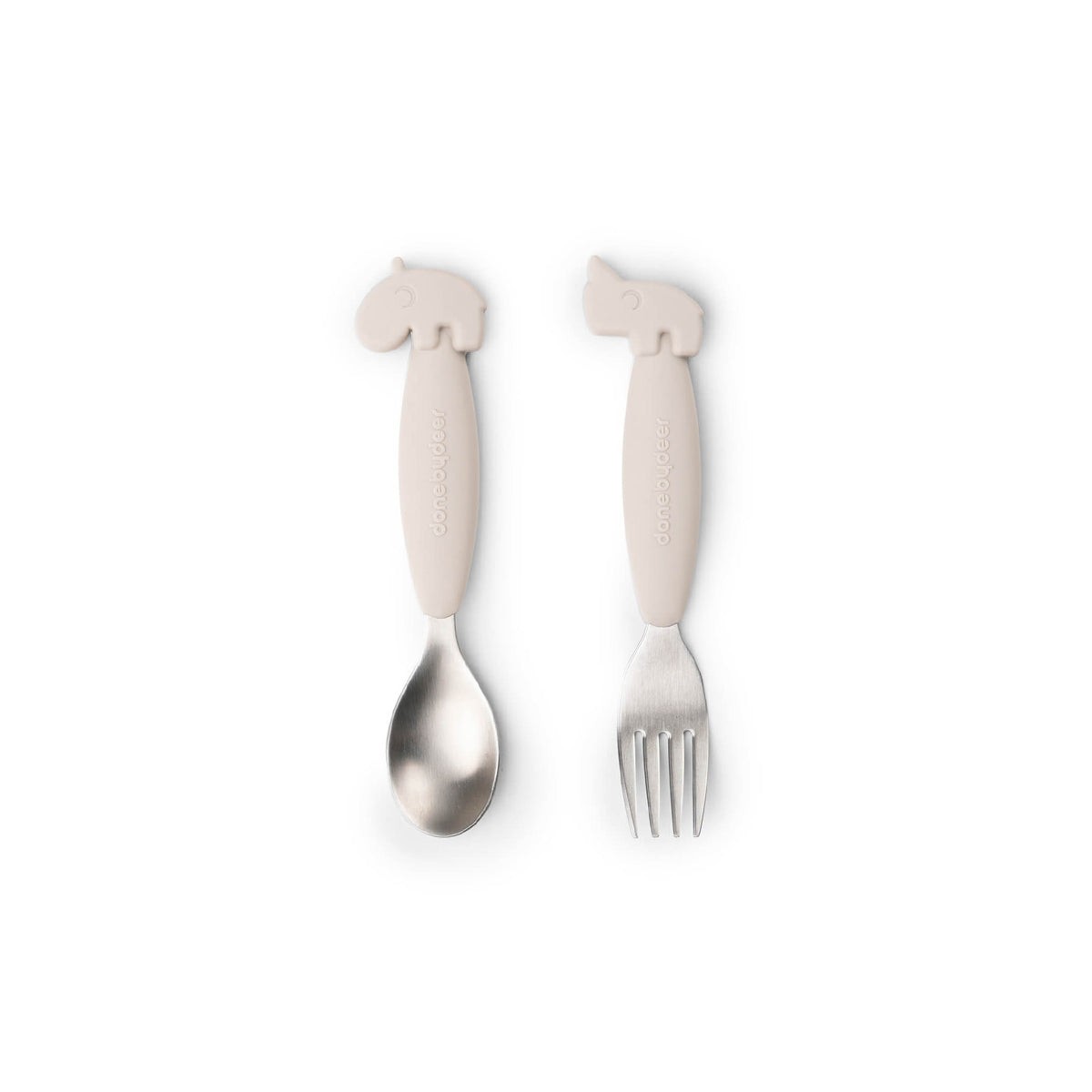 DONE BY DEER Kašika i viljuška Deer Friends, 2 komada, Bež