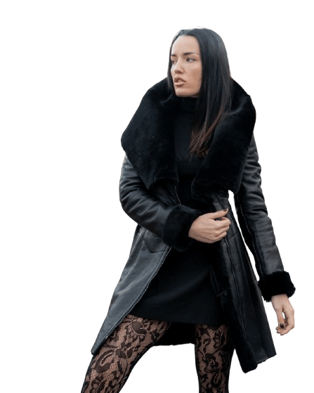 MARIO ZENETTI Ženski monton Simona, Crni