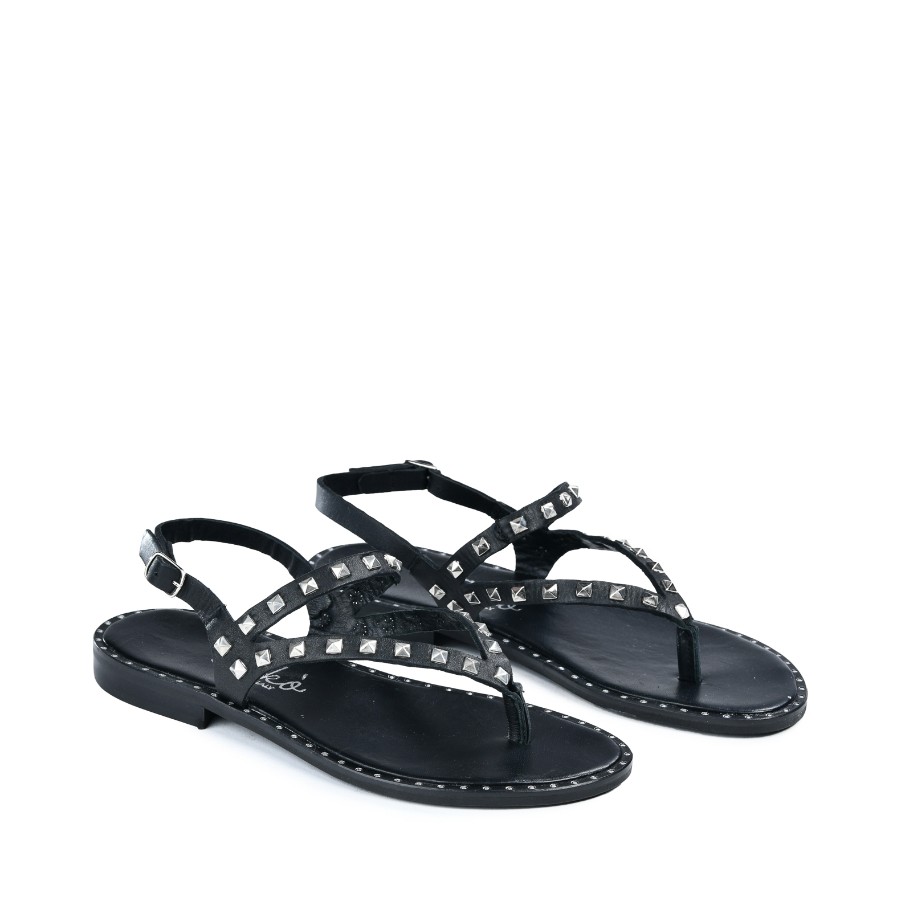 SILKO Ženske sandale 1520 vitello, Crne