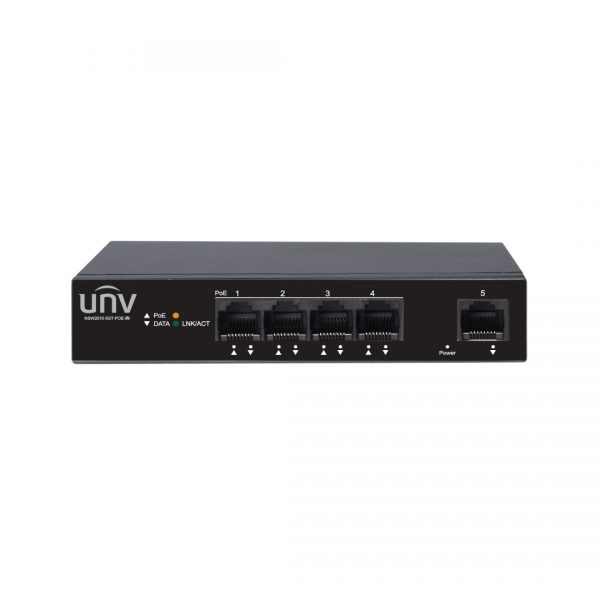 UNIVIEW PoE svič UNV NSW2010-5GT-POE-IN, 4-portni, Gigabitni