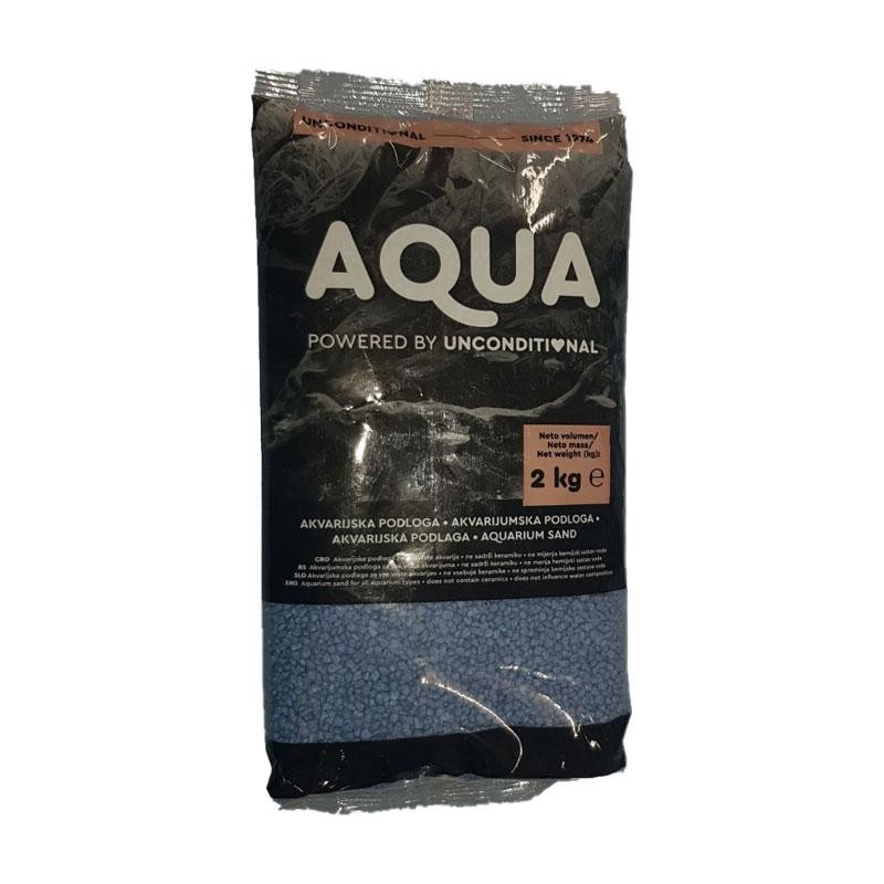 AQUA Šljunak za akvarijum, Kvarcni, Plavi, 2-3mm, 2kg