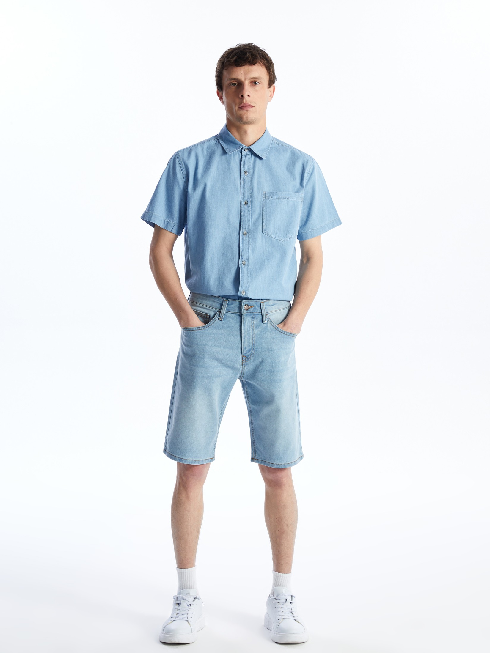 LC Waikiki Muški teksas šorc S4IL35Z8-311, Indigo