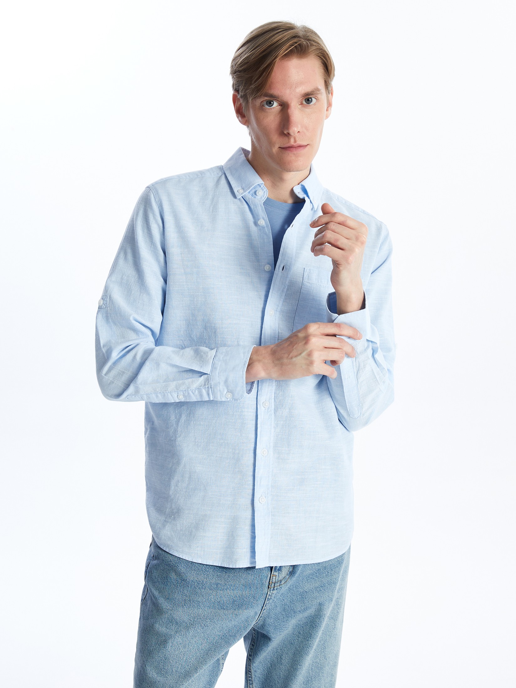 LC Waikiki Muška košulja S42525Z8-CUN, Plava