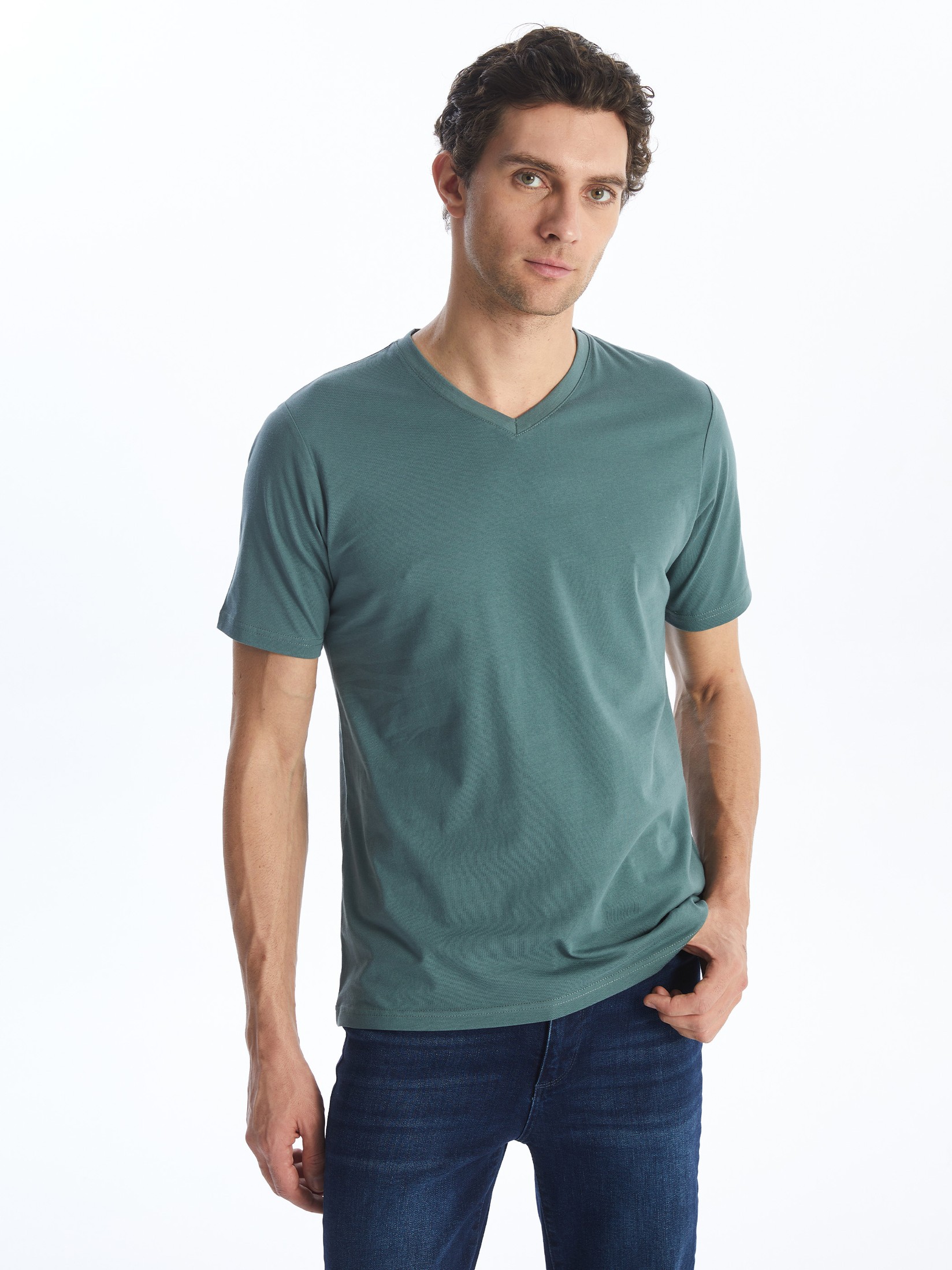 LC Waikiki Muška majica S41099Z8-H9D, Zelena