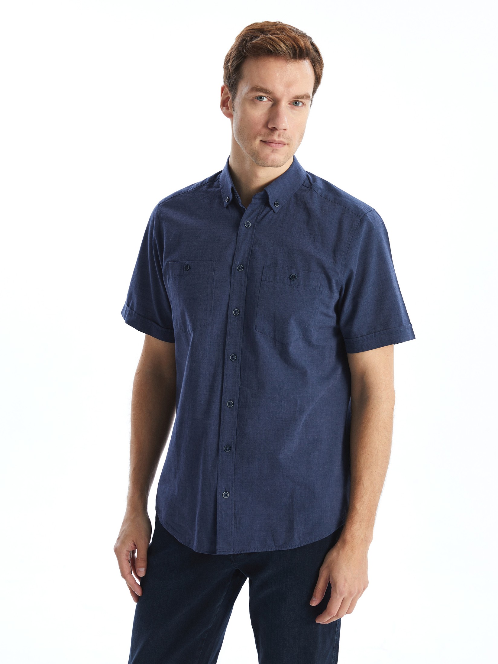 LC Waikiki Muška košulja S56055Z8-CWU, Indigo