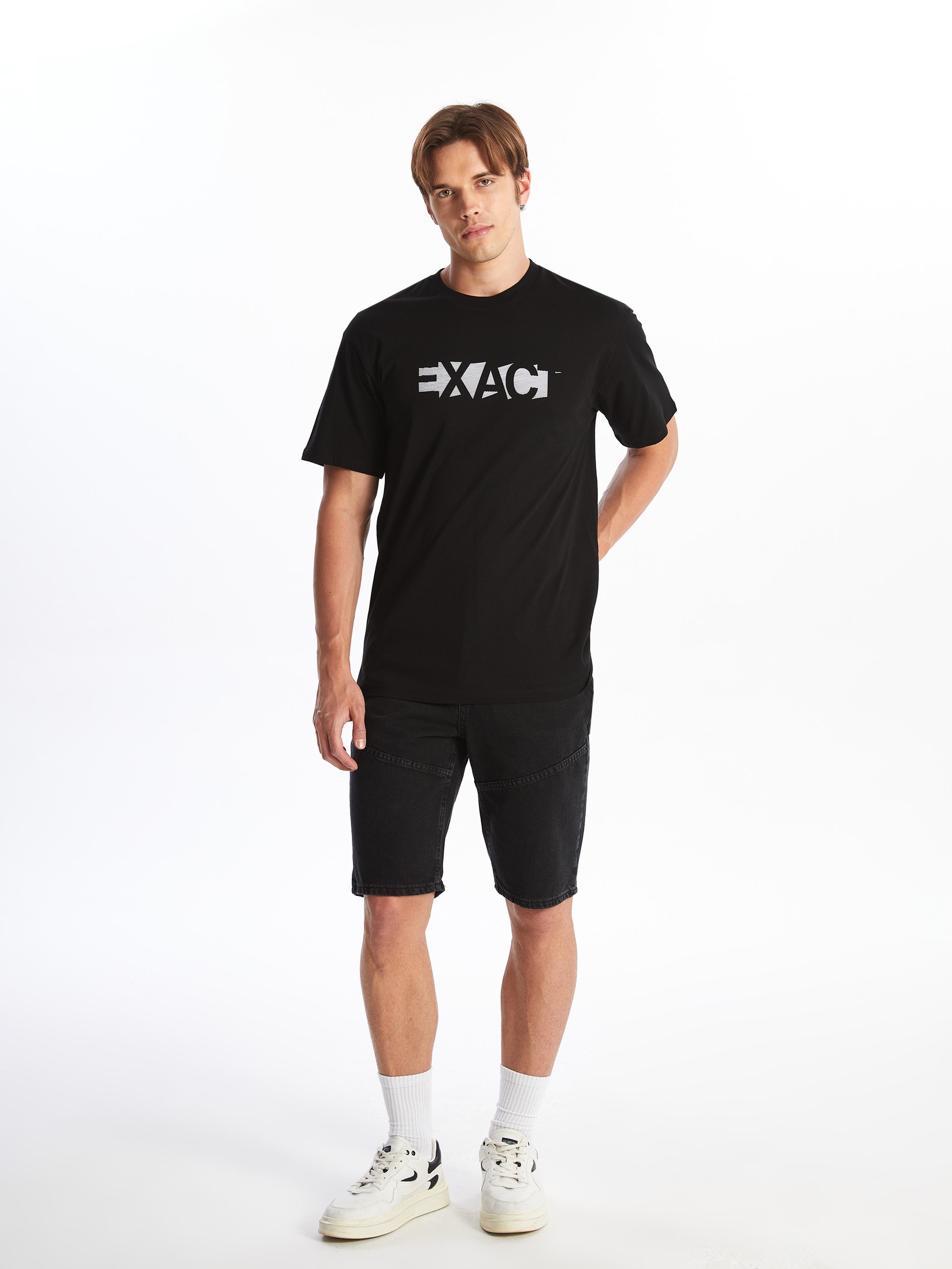 LC Waikiki Muški teksas šorc S4DN08Z8-326, Crni