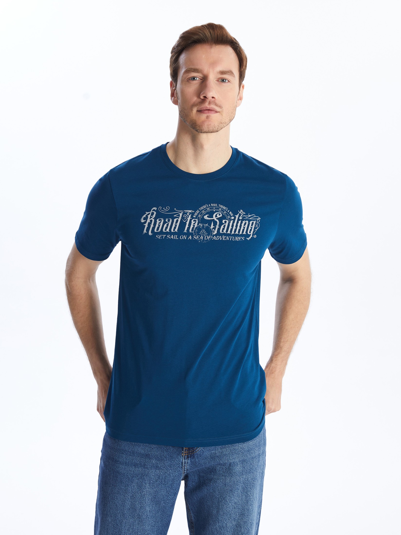 LC Waikiki Muška majica S4GL21Z8-JRH, Petrolej