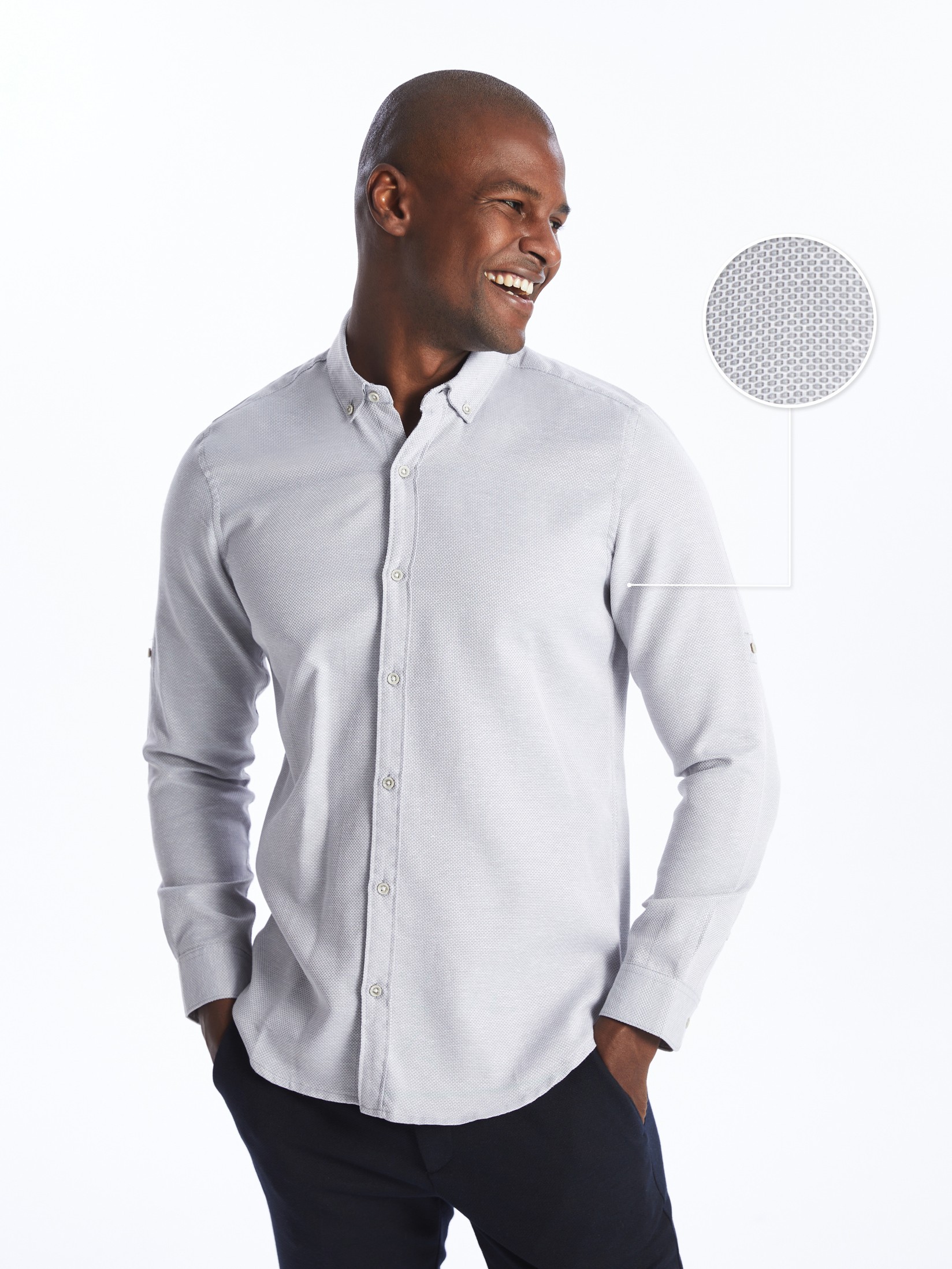 LC Waikiki Muška košulja S40075Z8-SPS, Siva