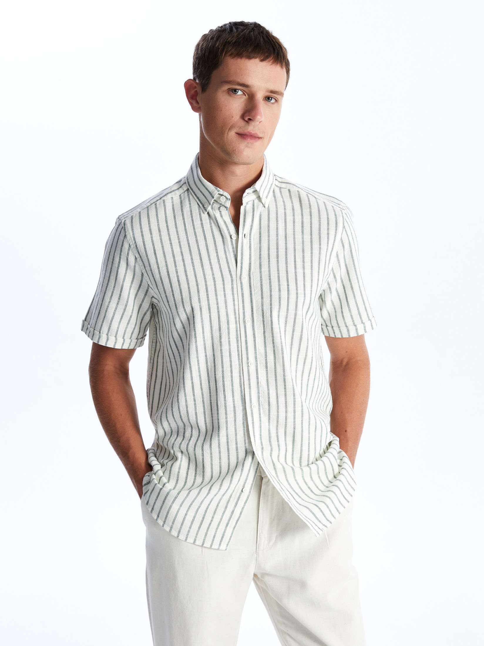 LC Waikiki Muška košulja S4FR49Z8-LGE, Kaki