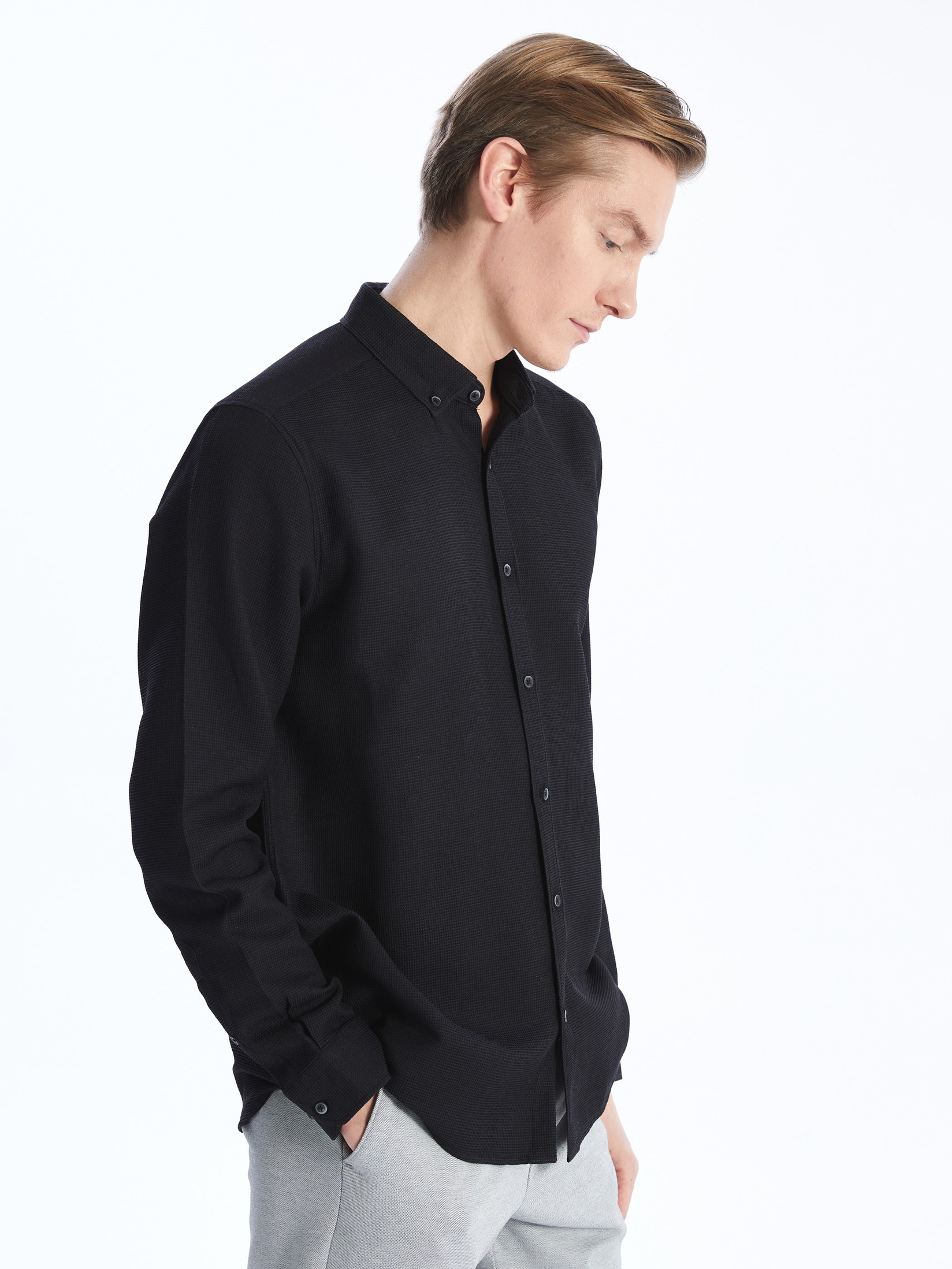 LC Waikiki Muška košulja S45831Z8-CVL, Crna