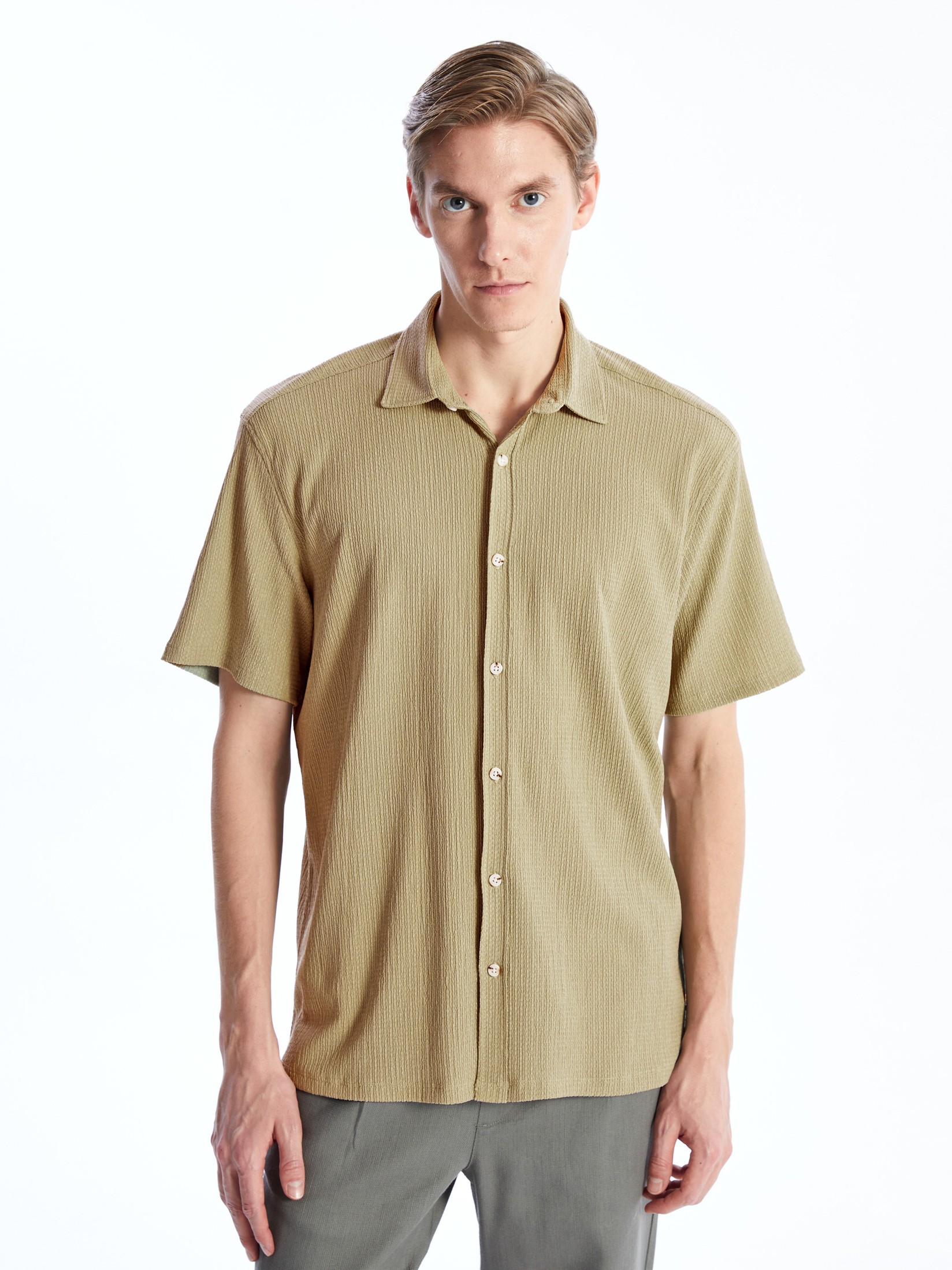 LC Waikiki Muška košulja S45687Z8-VFN, Zelena