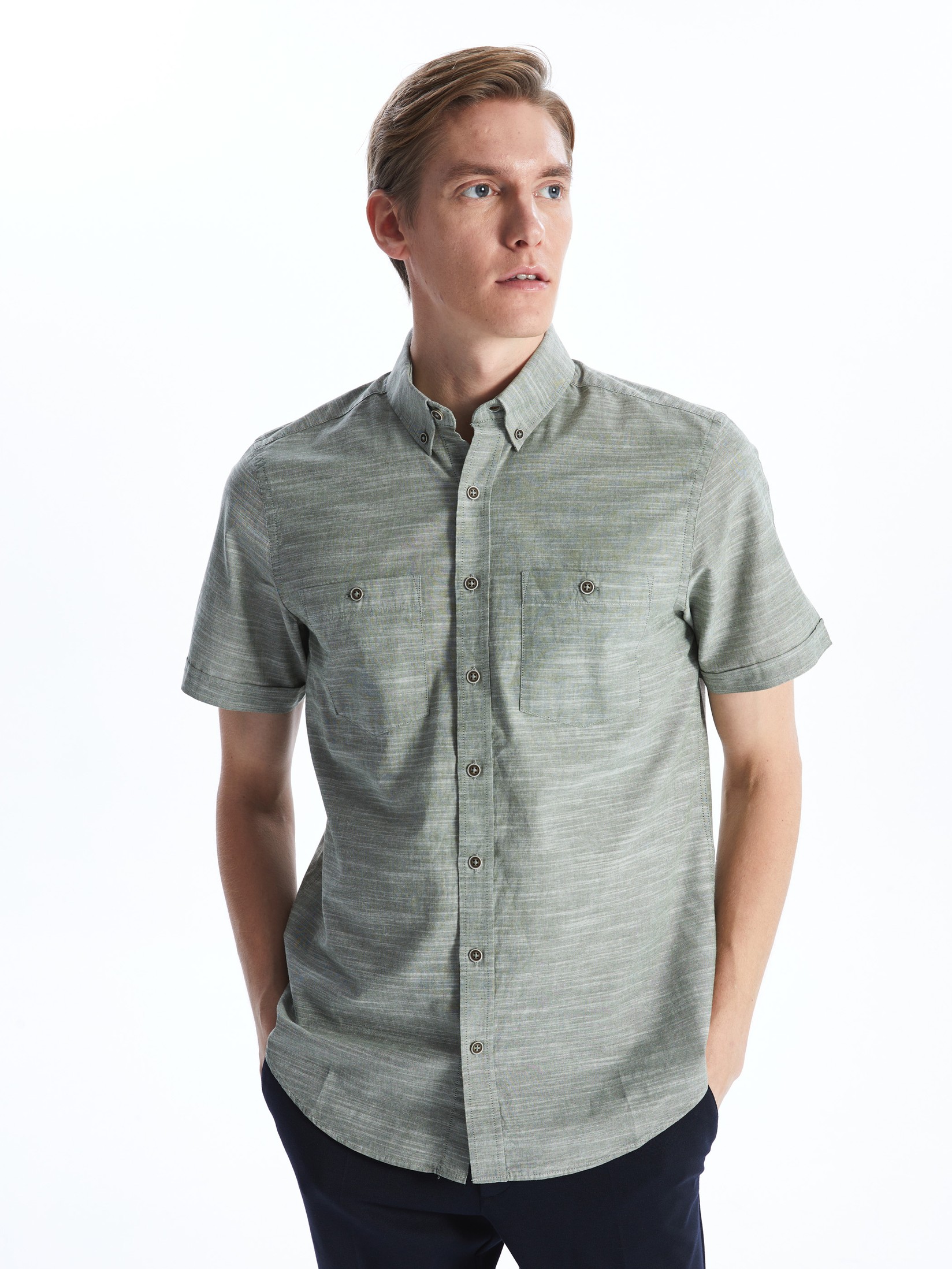 LC Waikiki Muška košulja S41954Z8-CTY, Kaki