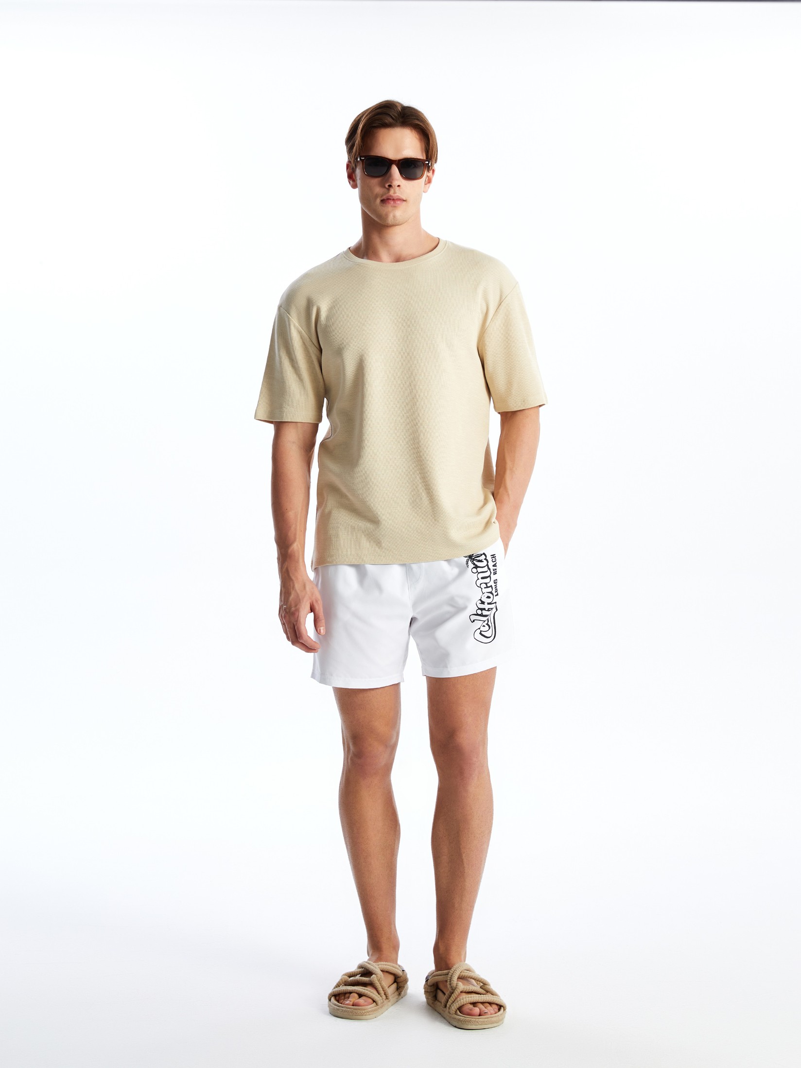 LC Waikiki Muški kupaći kostim S4CS69Z8-FFB, Beli