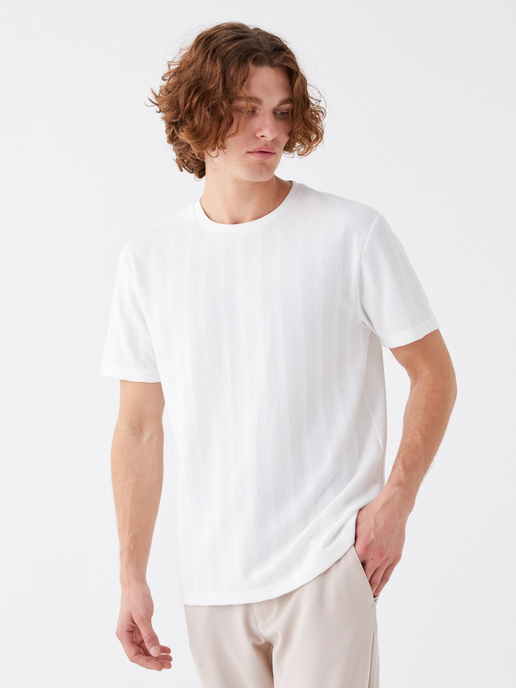 LC Waikiki Muška majica S40008Z8-R9J, Svetlobež