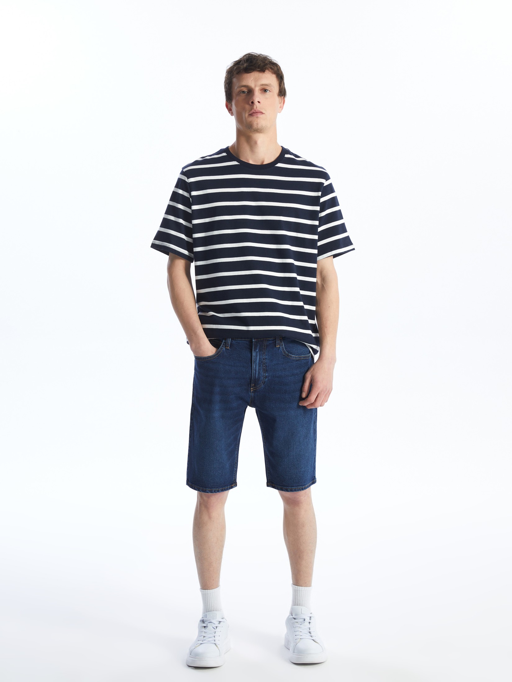 LC Waikiki Muški teksas šorc S4IL36Z8-309, Indigo