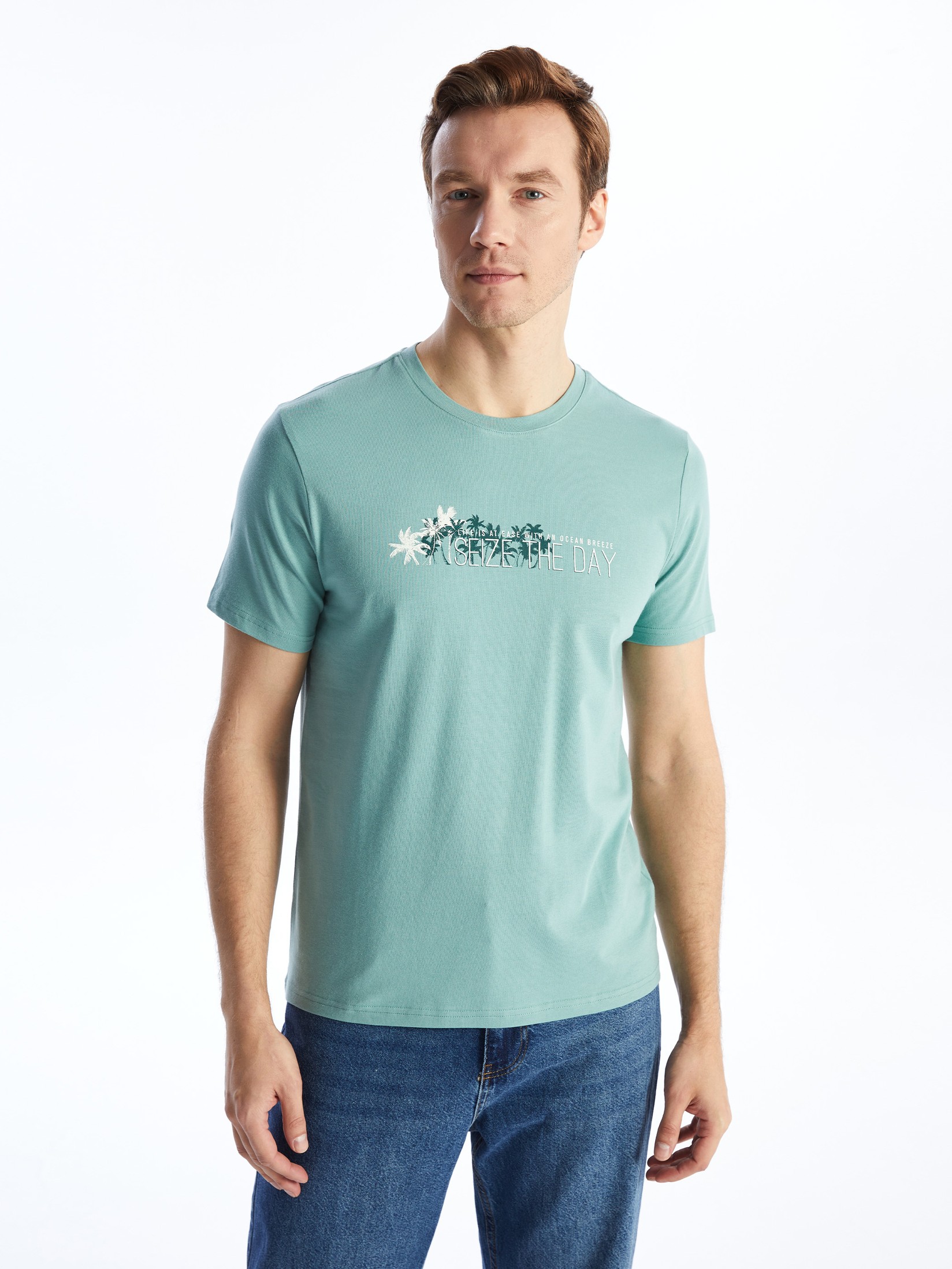 LC Waikiki Muška majica S47954Z8-QND, Zelena