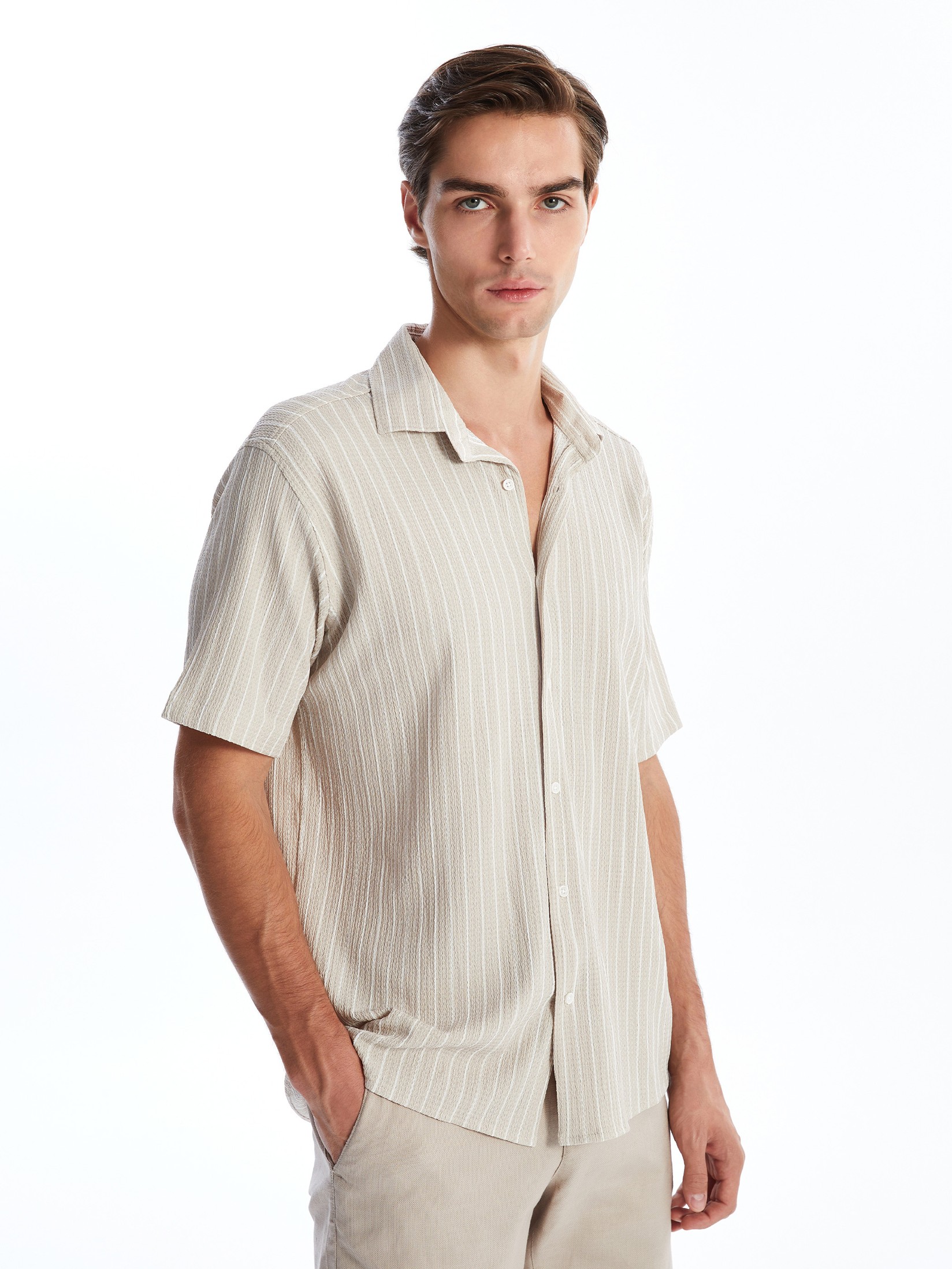 LC Waikiki Muška košulja S45843Z8-S41, Bež