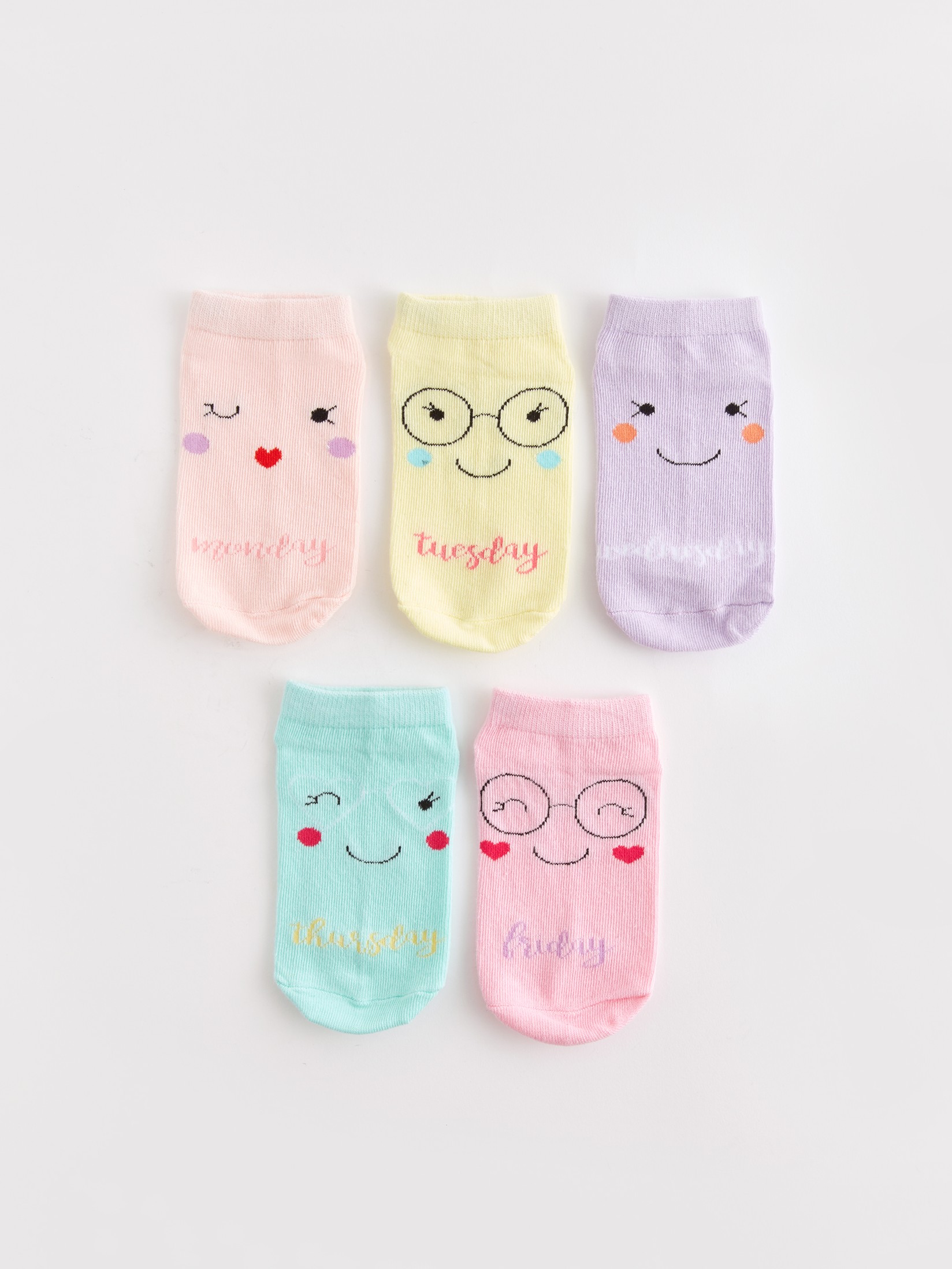 LC Waikiki Čarape za devojčice S40380Z4-FUG, 5 komada, Roze