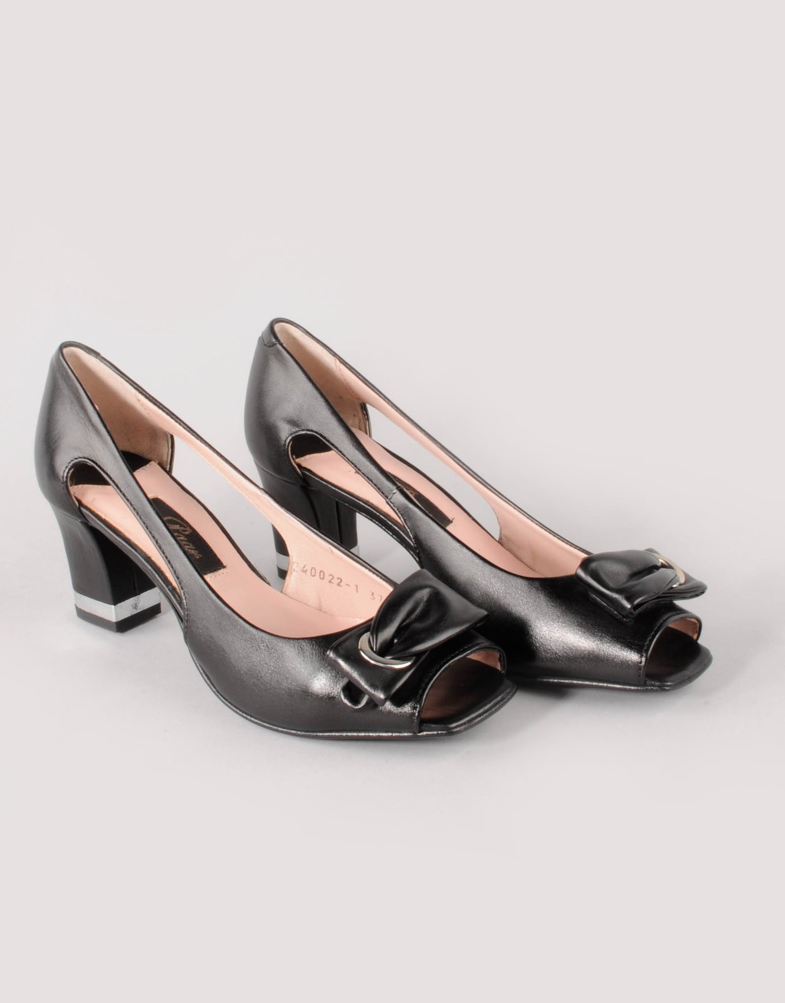 Paar Ženske kožne cipele sa petom 240022-1, Crne