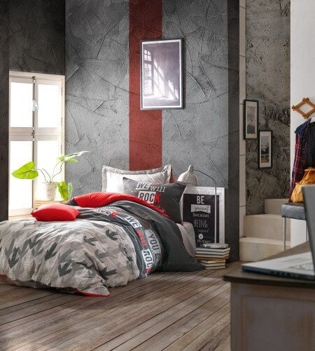 DekorDom Set posteljine Single CB simple Rock, Sivi