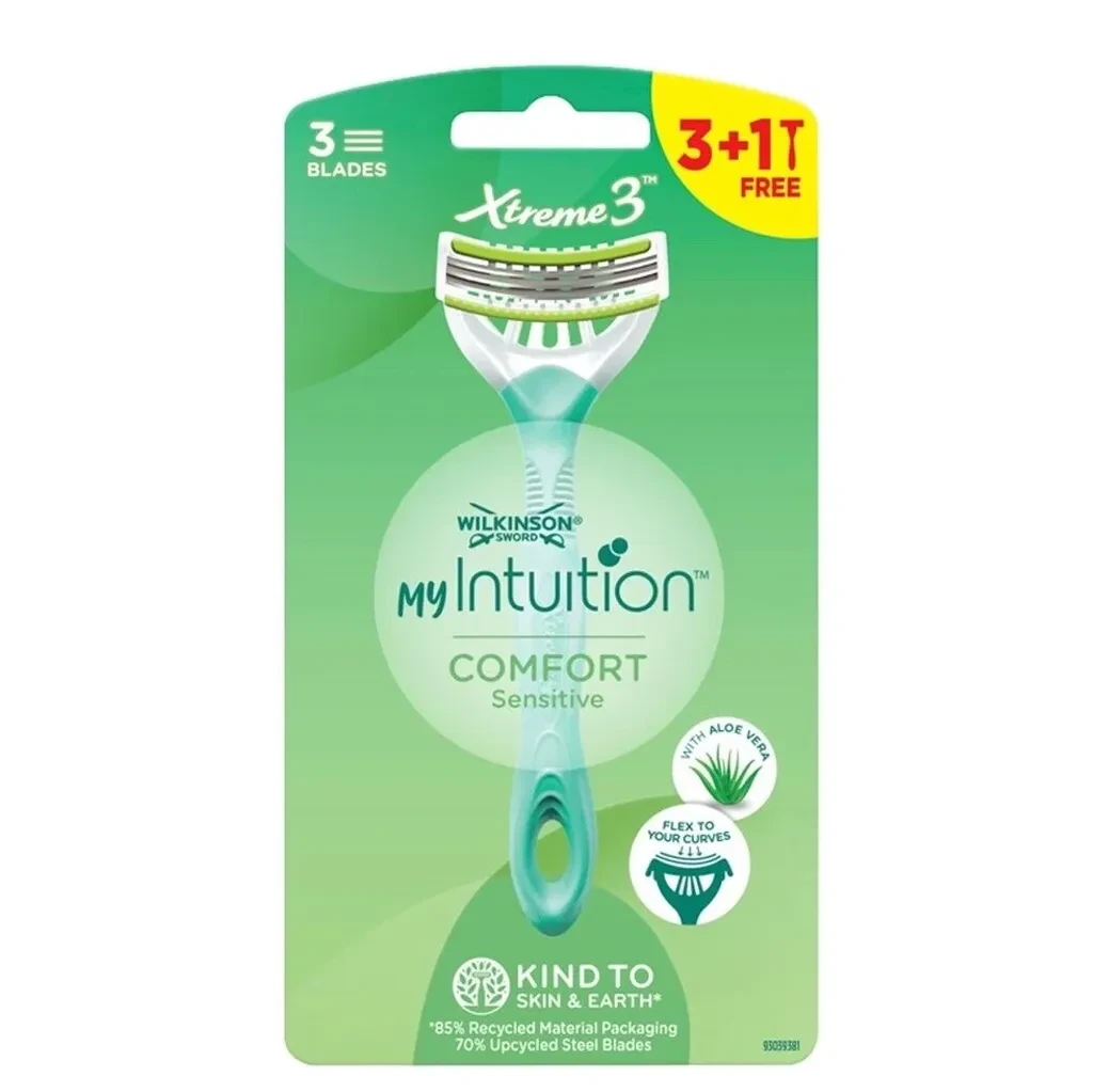 Wilkinson Ženski brijači Xtreme 3 My Intuition Comfort Sensitive, 4 komada, Zeleni
