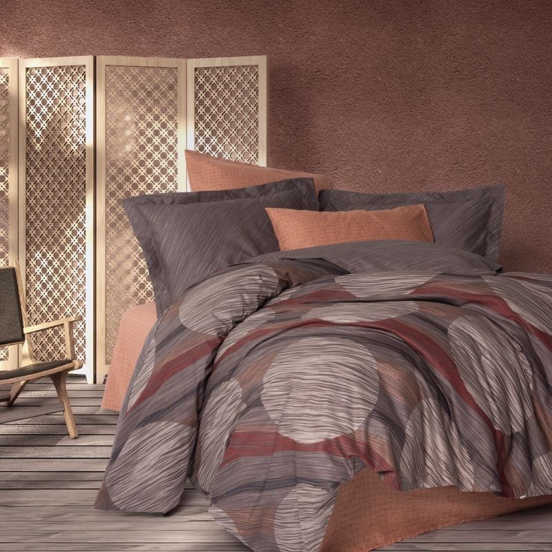 DekorDom Set posteljine Double CB Fluss, Tamnosivi