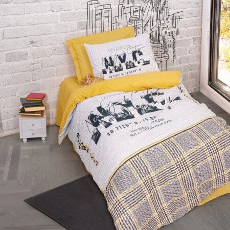 DekorDom Set posteljine Single CB Worldwide, 140x200cm, Žuti