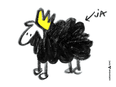 Aca Top Cat Magnet Ja crna ovca, 7.5x5.5cm