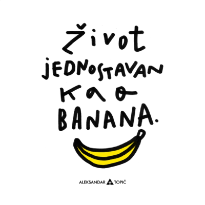 Aca Top Cat Nalepnica Jednostavan život, 7.5x5.5cm, Bela