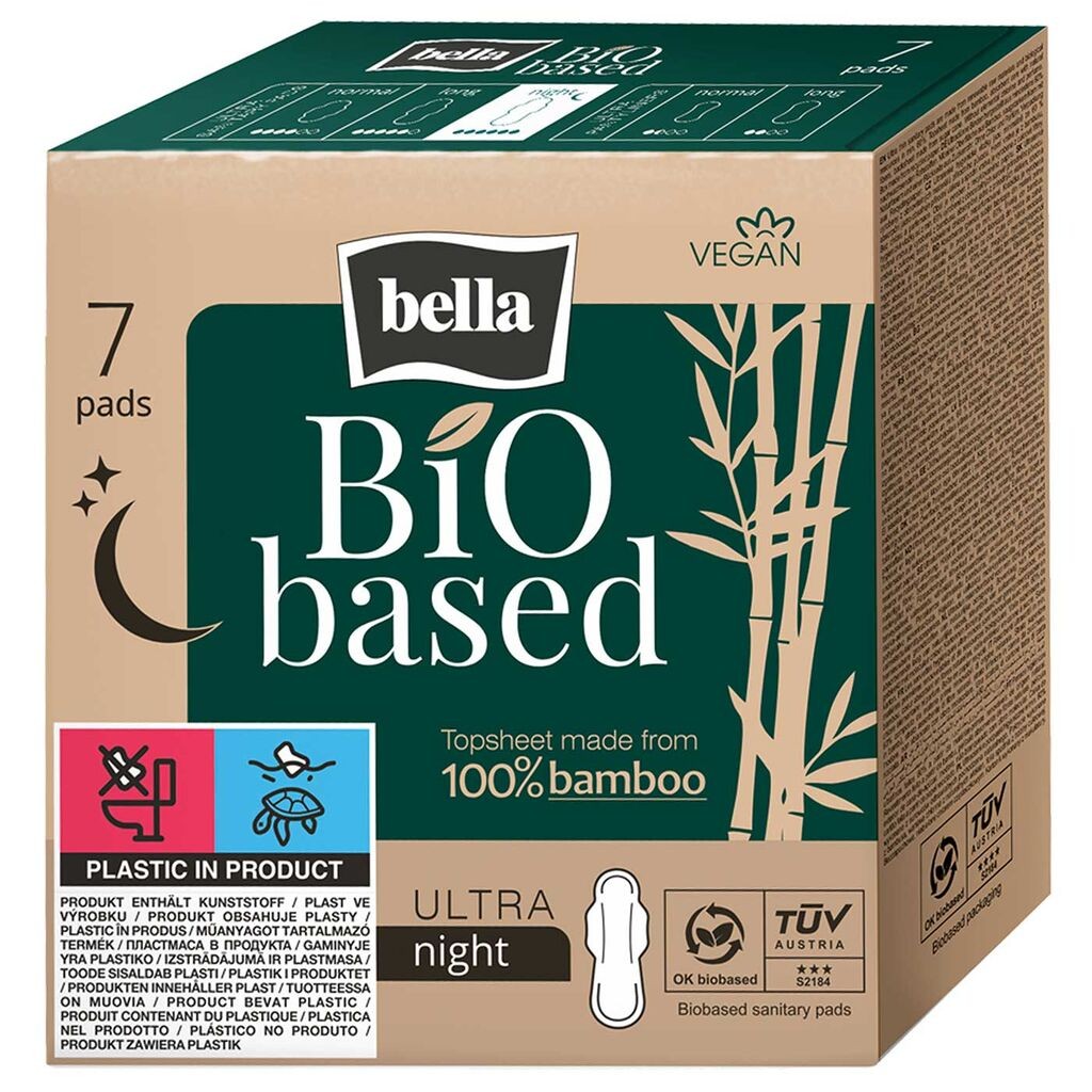Bella Higijenski noćni ulošci Bio based Ultra night, 7 komada