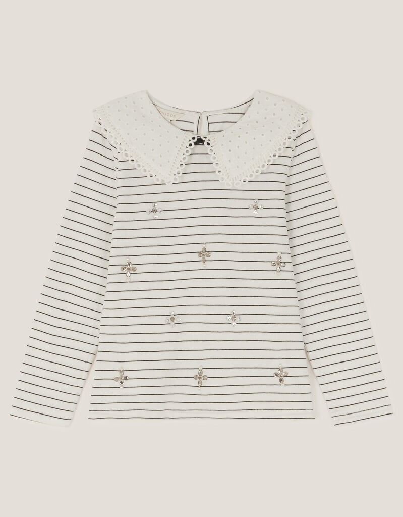 Monsoon Children Majica za devojčice, Dugi rukav, Bela