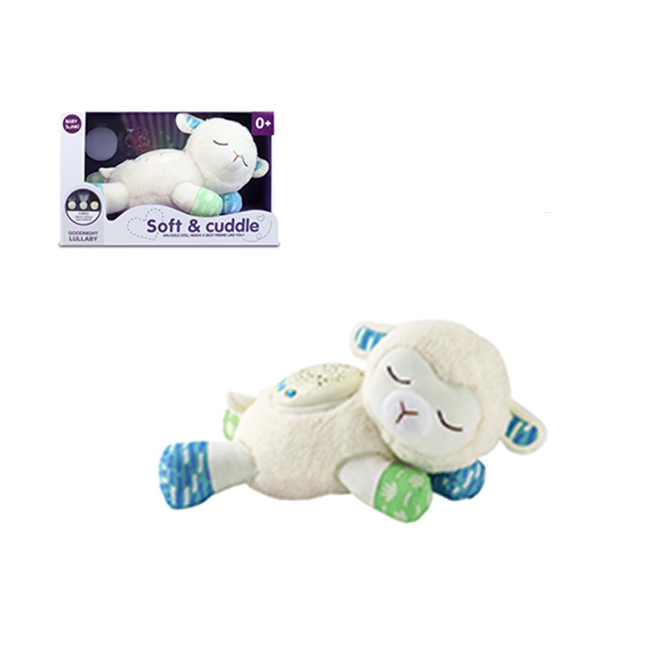 DENIS Muzička igračka za bebe Ovca Star Pets sa zvukom i projektorom na baterije, Bela