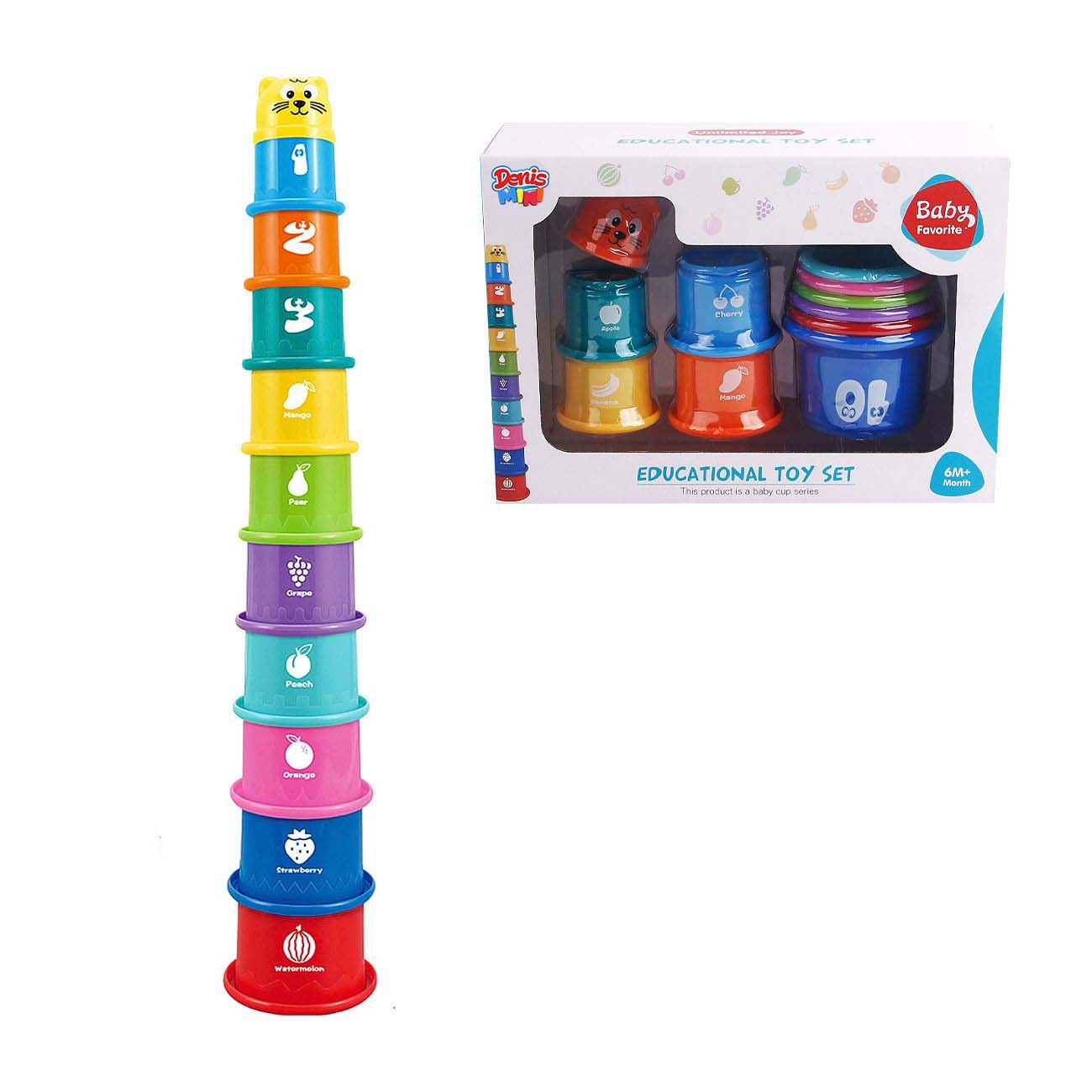 DENIS Set Toranj sa čašama za slaganje, 11 delova