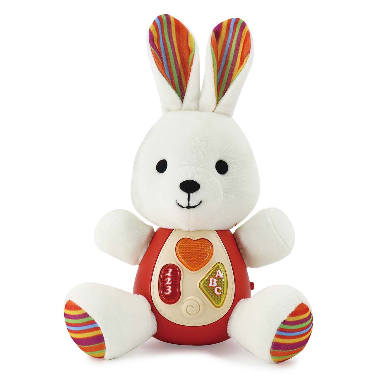 DENIS Muzička igračka za bebe Zec, Belo-crveni