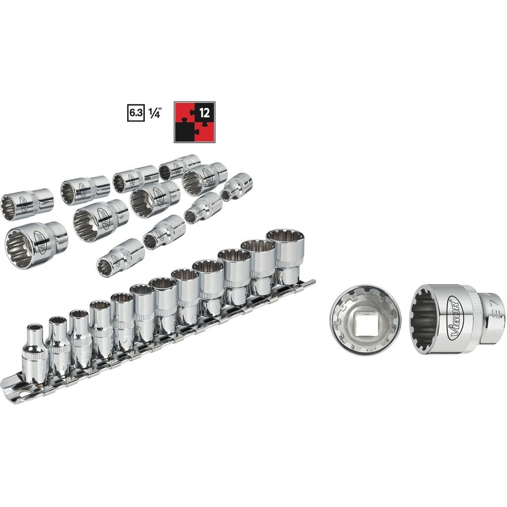 Vigor Set nasadnih ključeva V1897, 12 komada