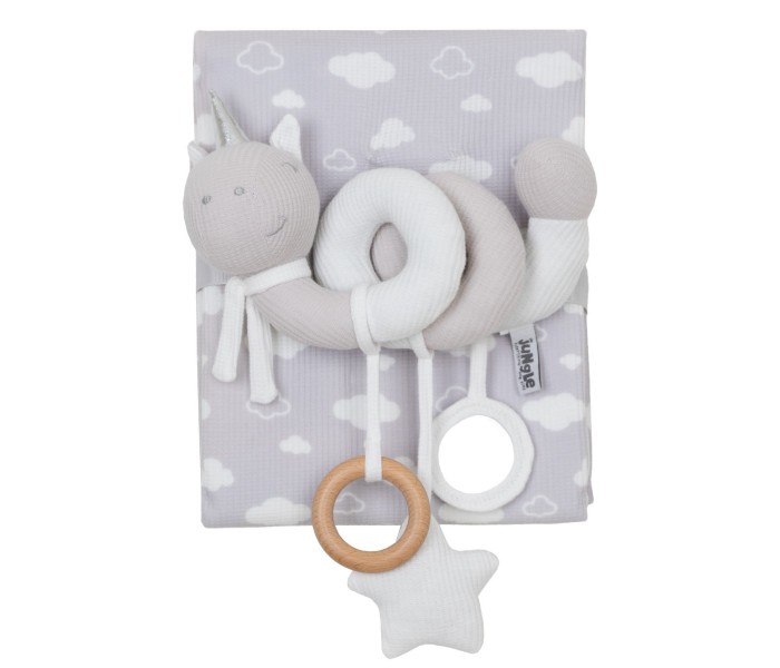 Just kiddin Ćebe za bebe + igračka za kolica, Sivo