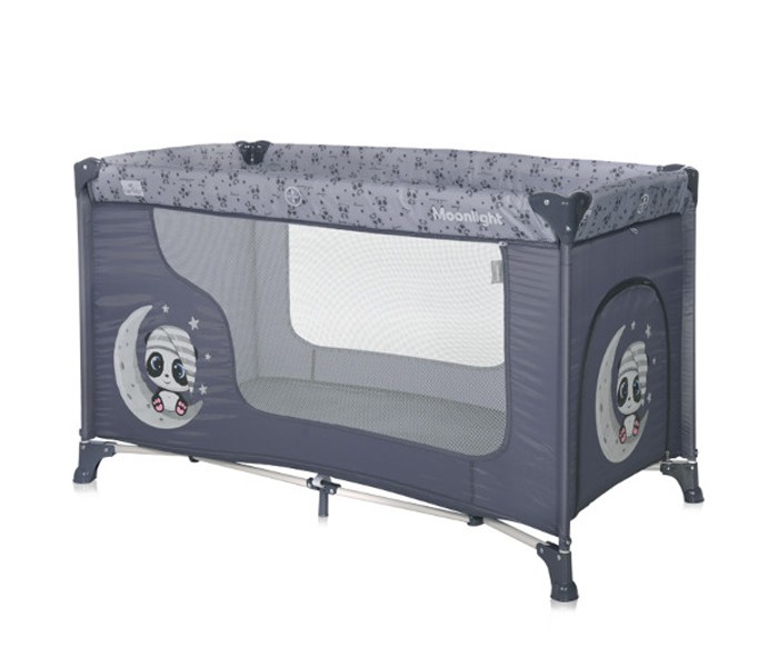 Lorelli Prenosivi krevetac Moonlight, 1 nivo, Tamnosivi