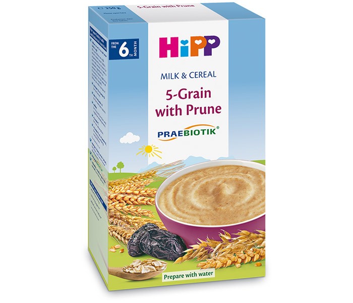 Hipp Instant mlečna kaša sa 5 vrsta žitarica i suvom šljivom 6M+, 250g