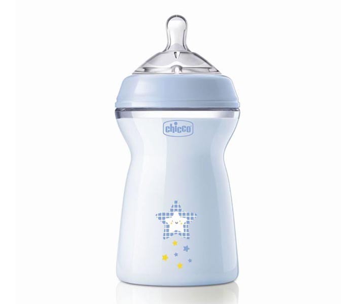 Chicco flaša plava sa silikonskom dudom 6+ Nat Feeling 330 ml