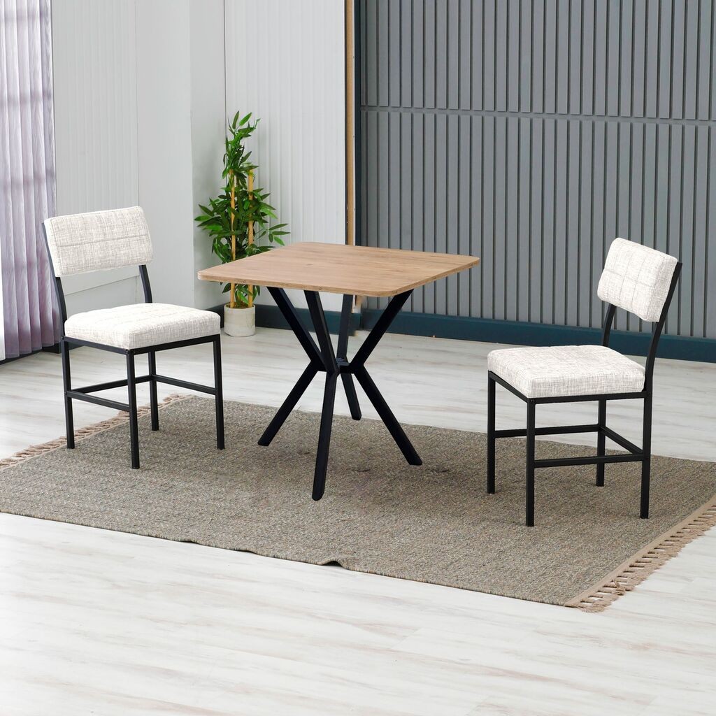 Hanah Home Trpezarijski sto i stolice Dubai, Krem-hrast