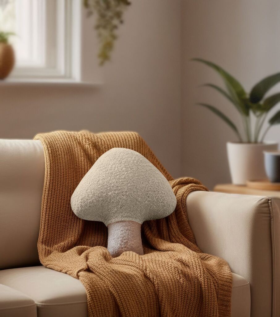 Aberto Design Dekorativni jastuk Mushroom, 38x35 cm, Bež