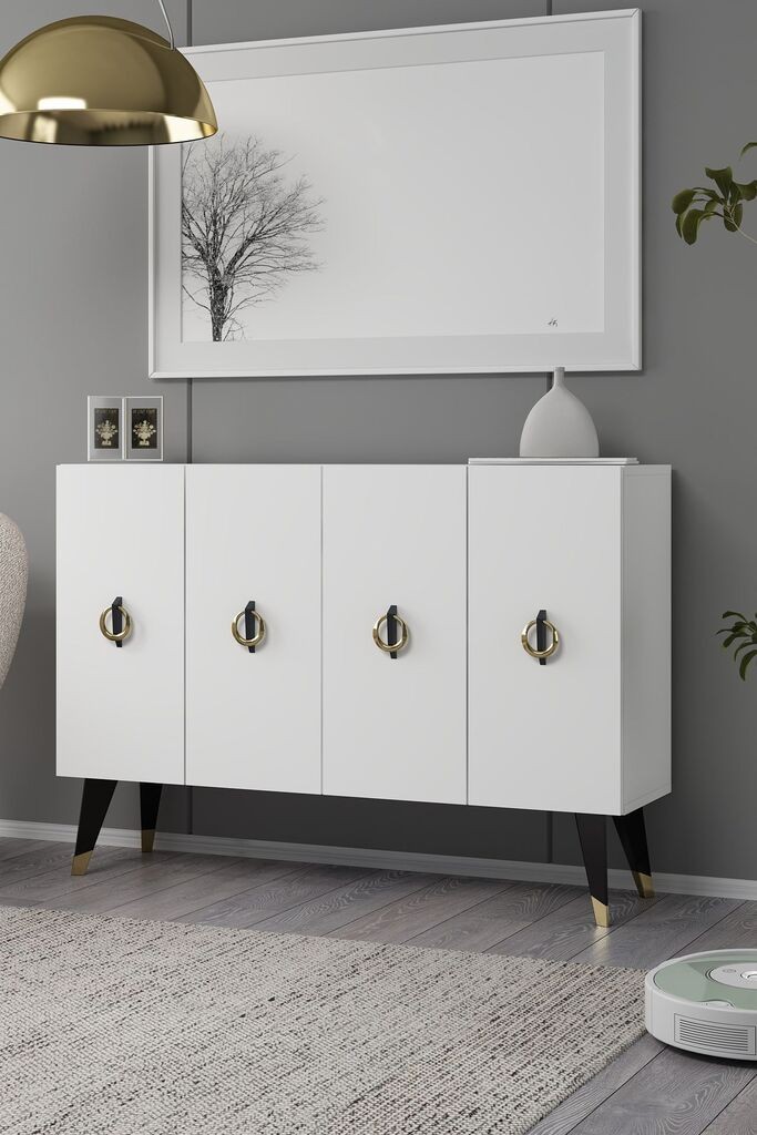 Hanah Home Komoda 8184KM-32, Belo-zlatna