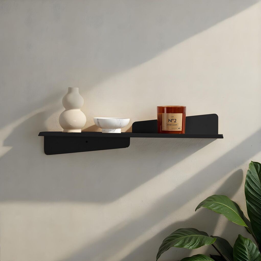 Hanah Home Zidna polica Vlnt123Syh, Crna